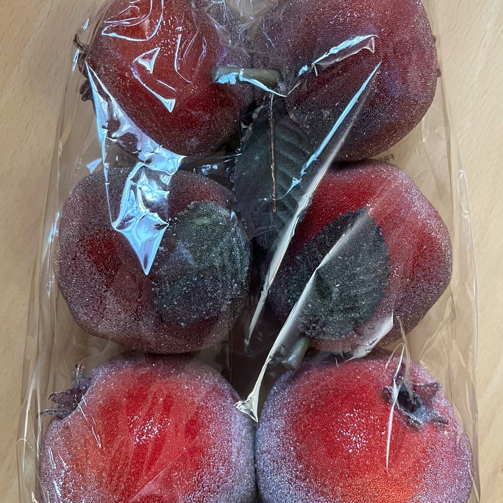 Artificial Red Apples Decor Set Pottery Barn NEW
